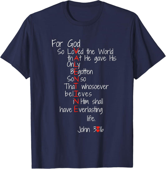 For God So Loved The World Jesus Is My Valentine T-Shirt - T-Shirt | Navy