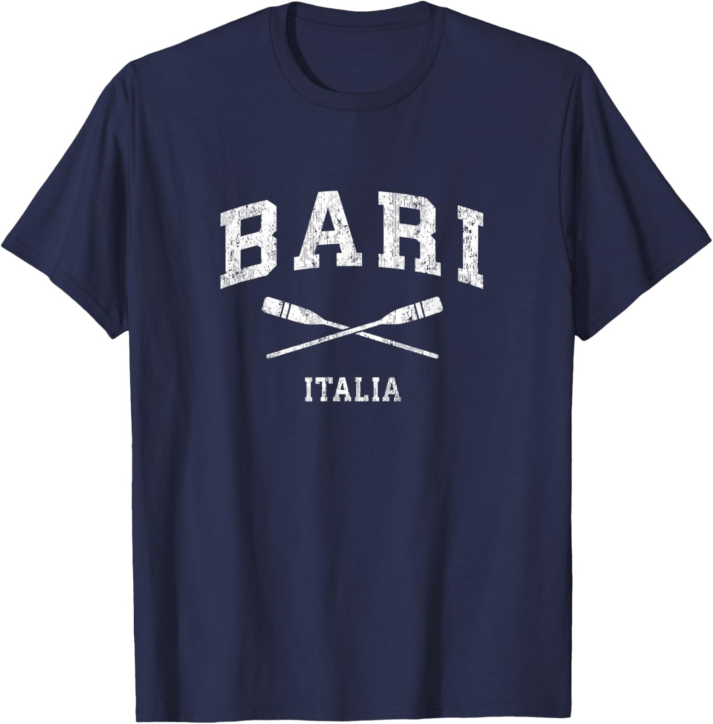 Bari Italy Vintage Nautical Paddles Sports Oars T-Shirt - T-Shirt | Navy