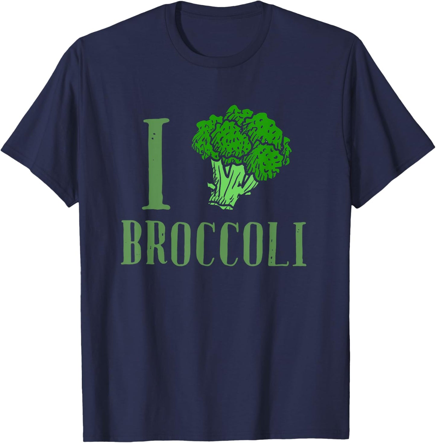 I Love Broccoli Vegan Veggie Lover T-Shirt - T-Shirt | Navy
