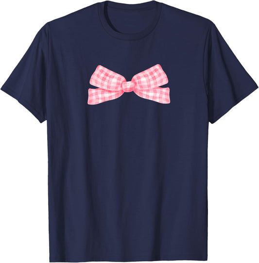 Cute Pink Bow 1st Birthday Squad Bday Celebrate Girls Party T-Shirt - T-Shirt | Navy