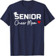 Proud Cheer Mom Of A Class Of 2025 Senior Graduate Red Heart T-Shirt - T-Shirt | Navy