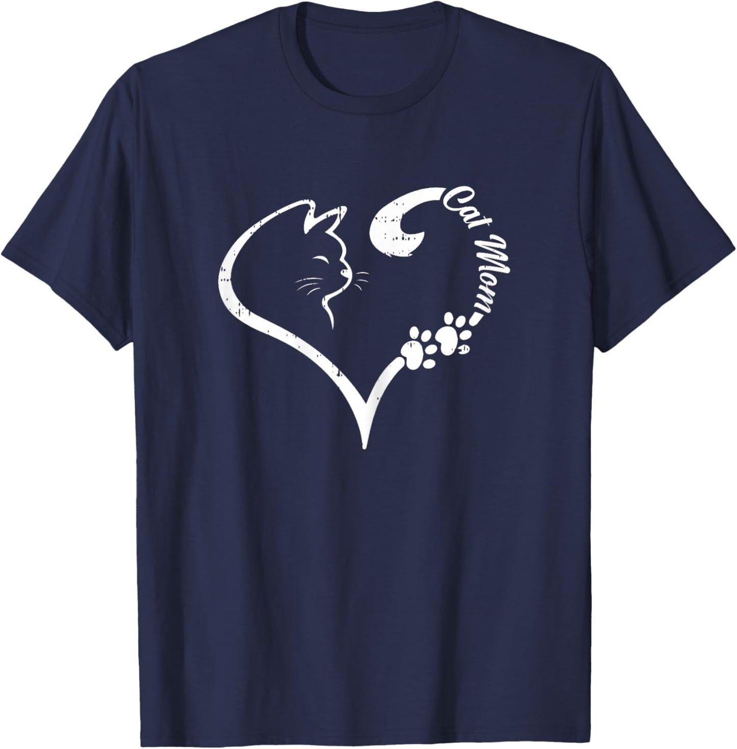 Cat Mom Mothers Day Kitten Lover Mama Mommy Wife Women T-Shirt - T-Shirt | Navy