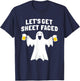 Lets Get Sheet Faced Funny Ghost Halloween Party Drinking T-Shirt - T-Shirt | Navy