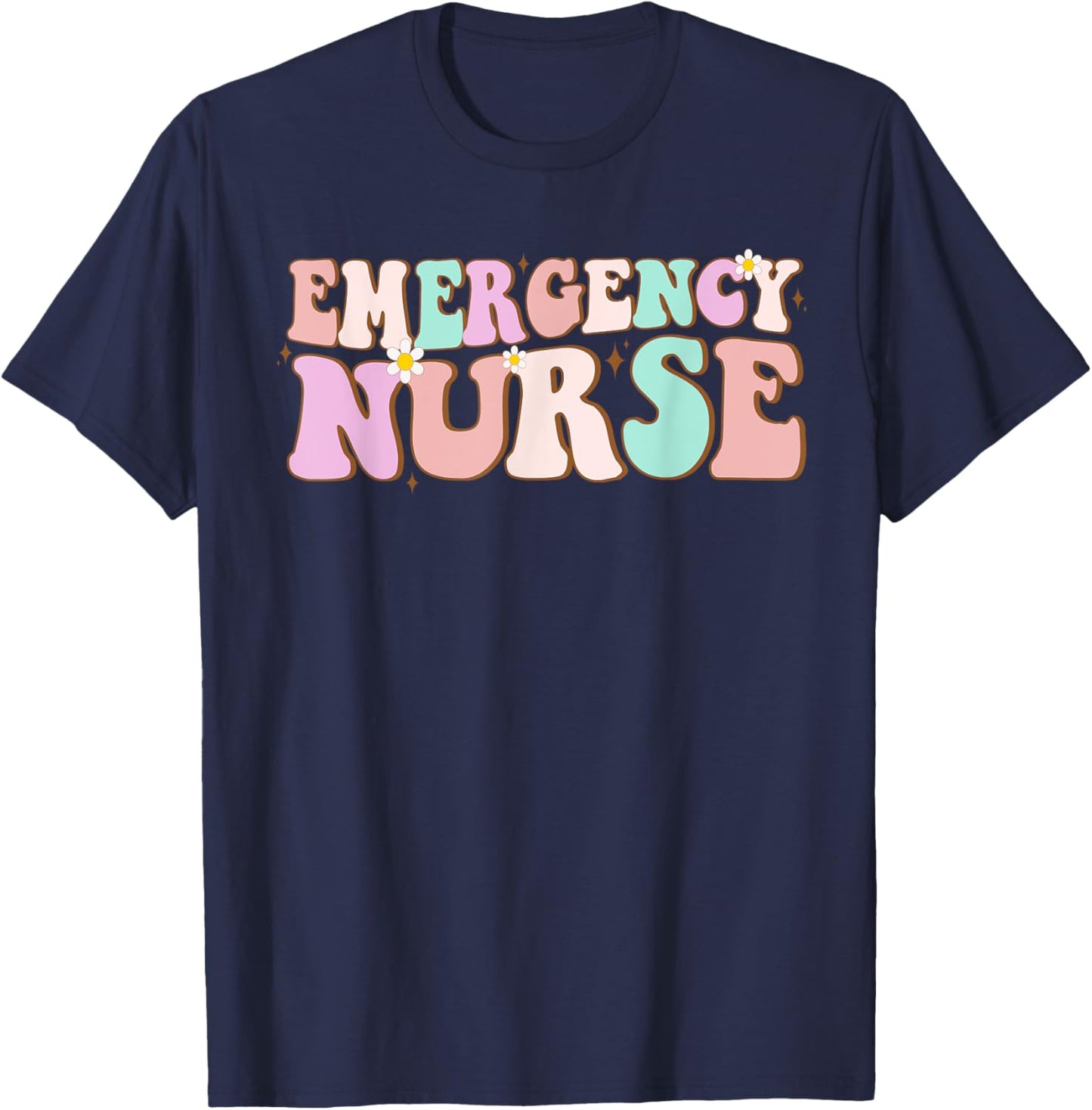 groovy ER Nurse Emergency Nurse School women nursing Room T-Shirt - T-Shirt | Navy