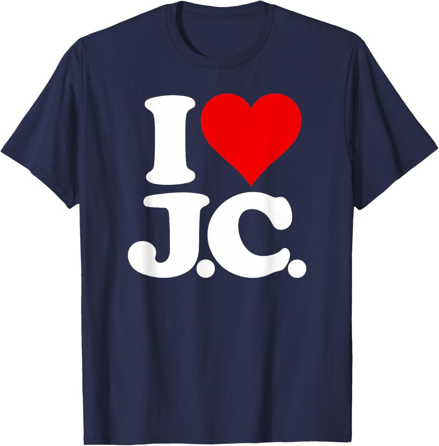 I Love Heart J.c. Jc J C Initials Name on a T-Shirt - T-Shirt | Navy