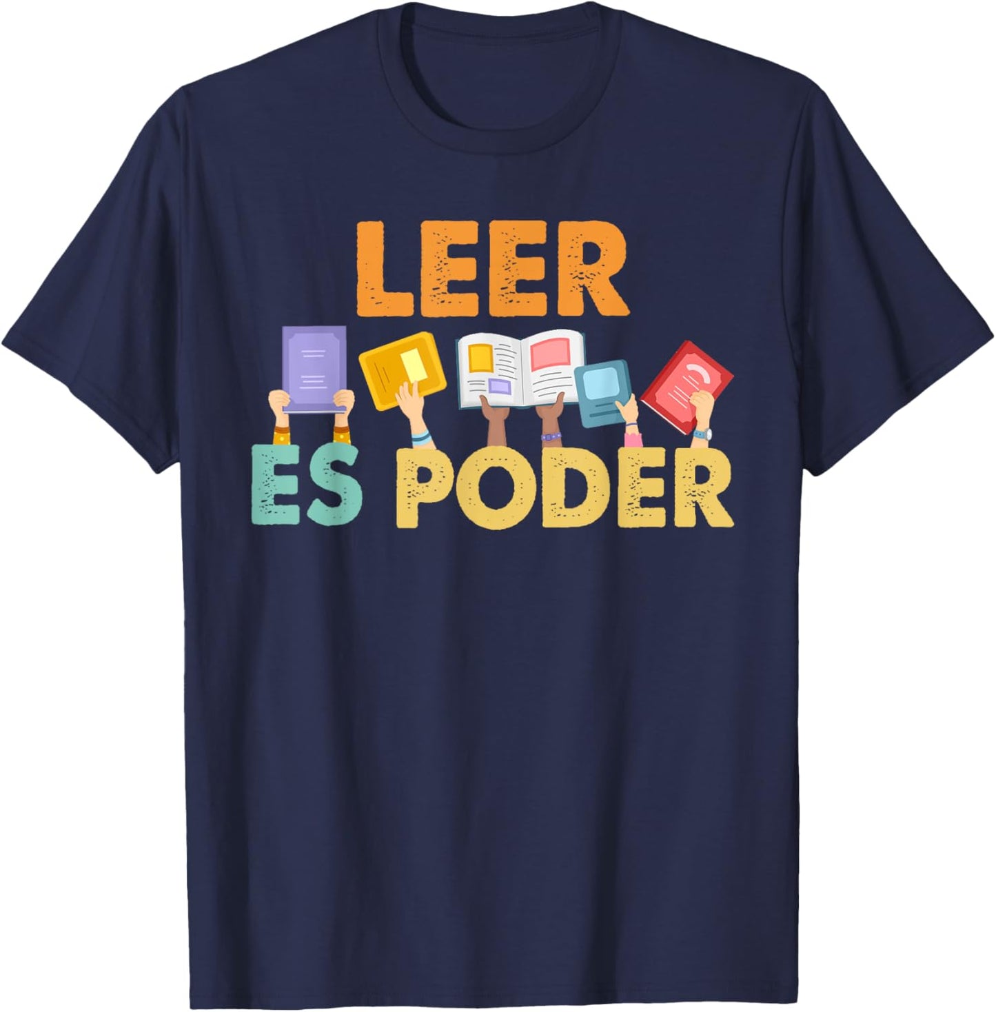 Spanish Reading Book Lover Teacher Maestra Leer Es Poder Women T-Shirt - T-Shirt | Navy