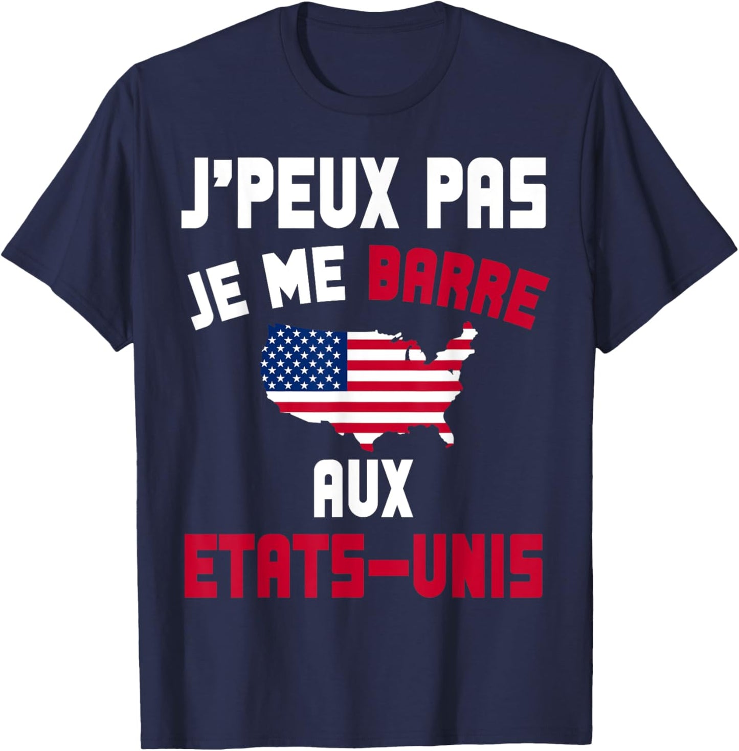 I Can't I Bar USA Gift Travel USA , Black, S T-Shirt - T-Shirt | Navy