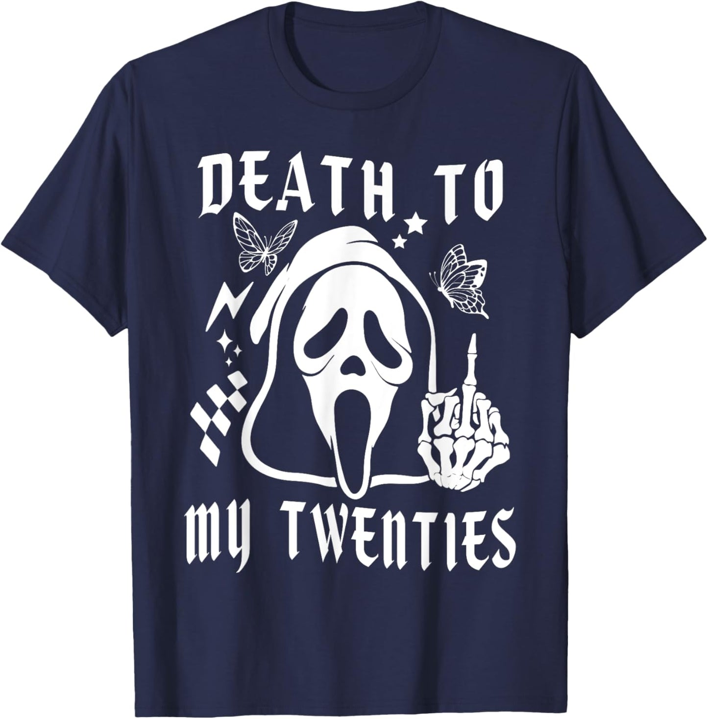 Death To My Twenties Funny R.I.P 20s, 30th Birthday Skeleton T-Shirt - T-Shirt | Navy