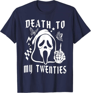 Death To My Twenties Funny R.I.P 20s, 30th Birthday Skeleton T-Shirt - T-Shirt | Navy
