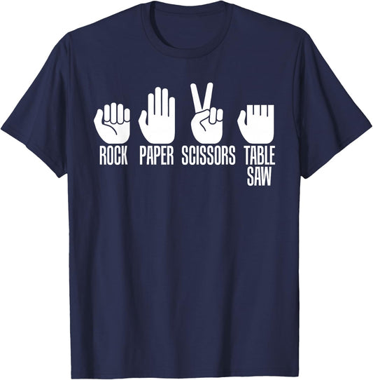 Carpenters Rock Paper Scissor Table Saw Fathers Day T-Shirt - T-Shirt | Navy