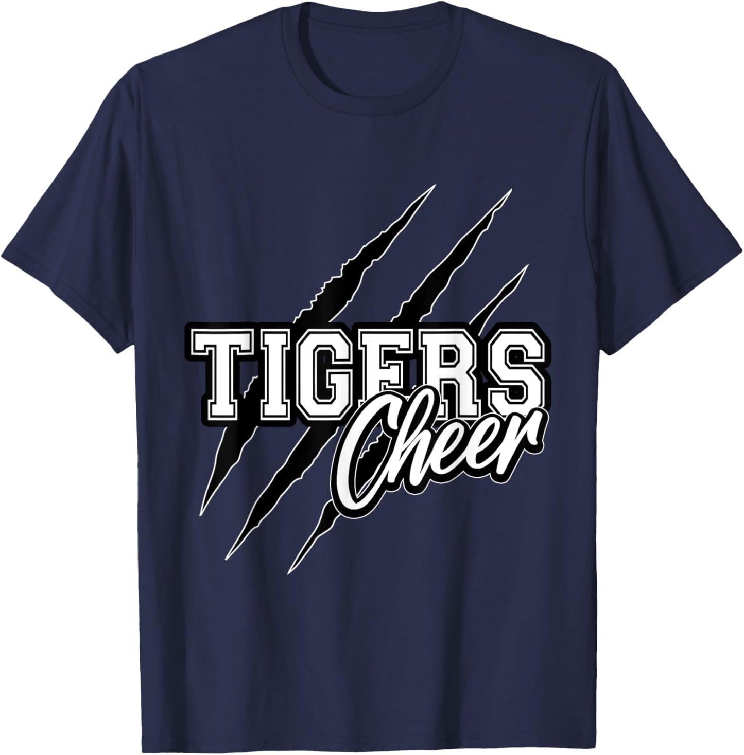 Tigers Cheer Back To School Cheerleading Team Spirit T-Shirt - T-Shirt | Navy