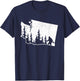 Washington Bigfoot Sasquatch & Trees Silhouette State Pride T-Shirt - T-Shirt | Navy