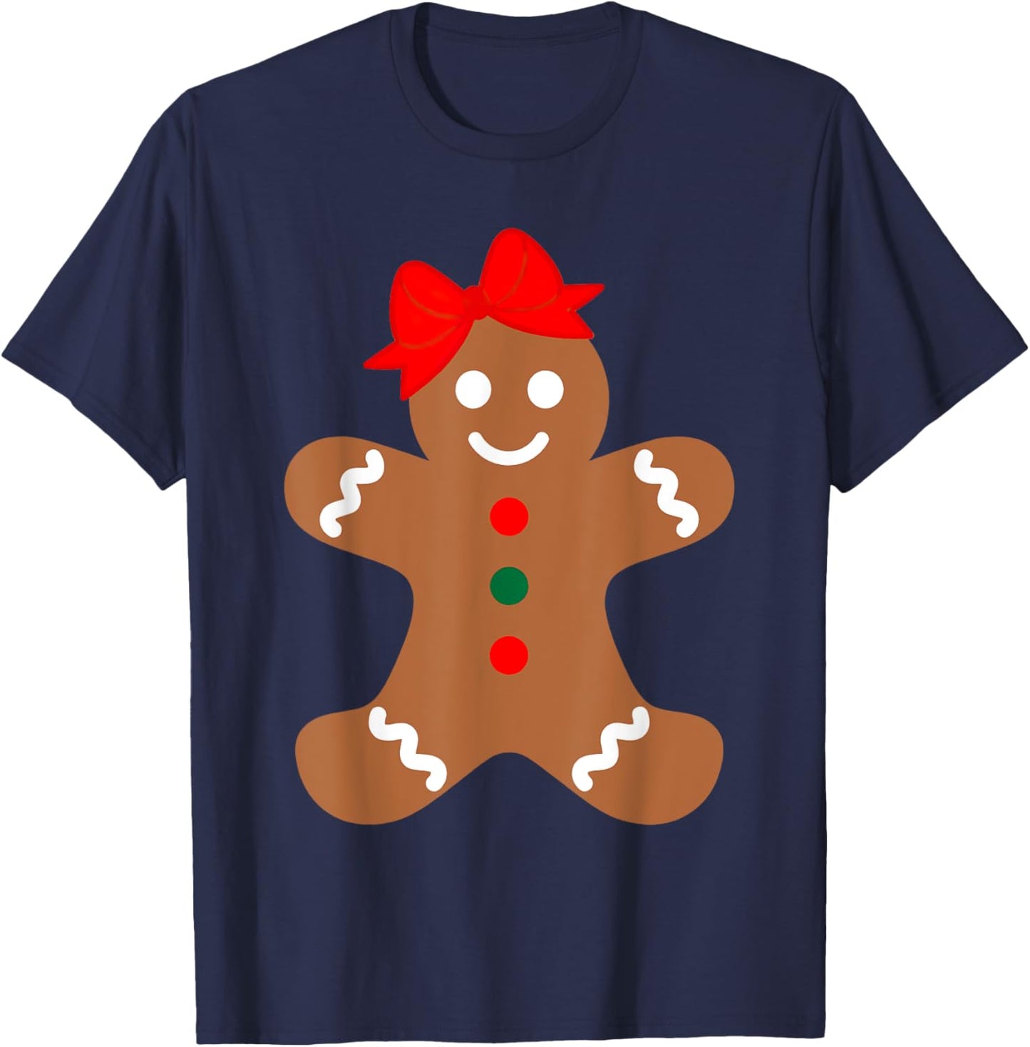 Gingerbread Man Christmas Cookie Baking Holiday Men Women T-Shirt - T-Shirt | Navy