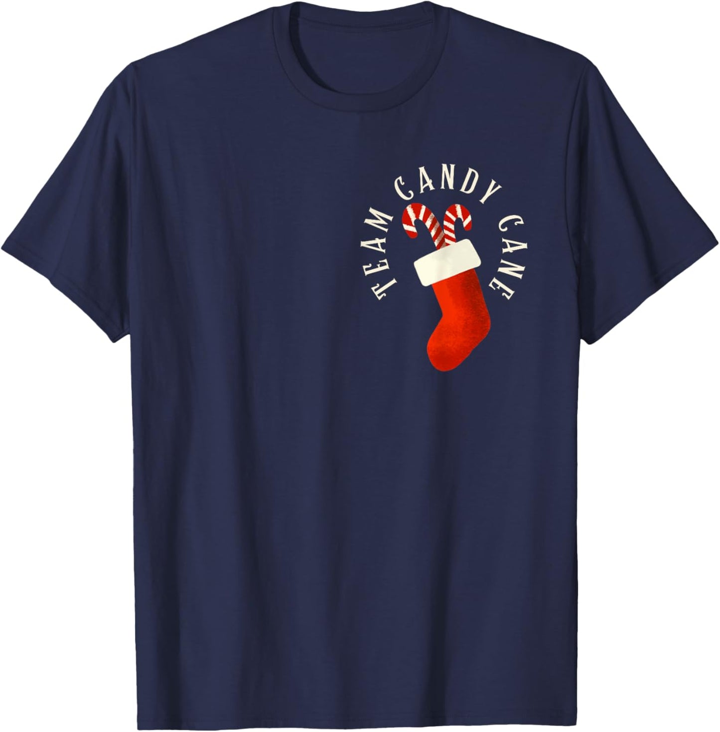 Team Candy Cane Xmas Matching Family Candy Cane Crew Pajamas T-Shirt - T-Shirt | Navy