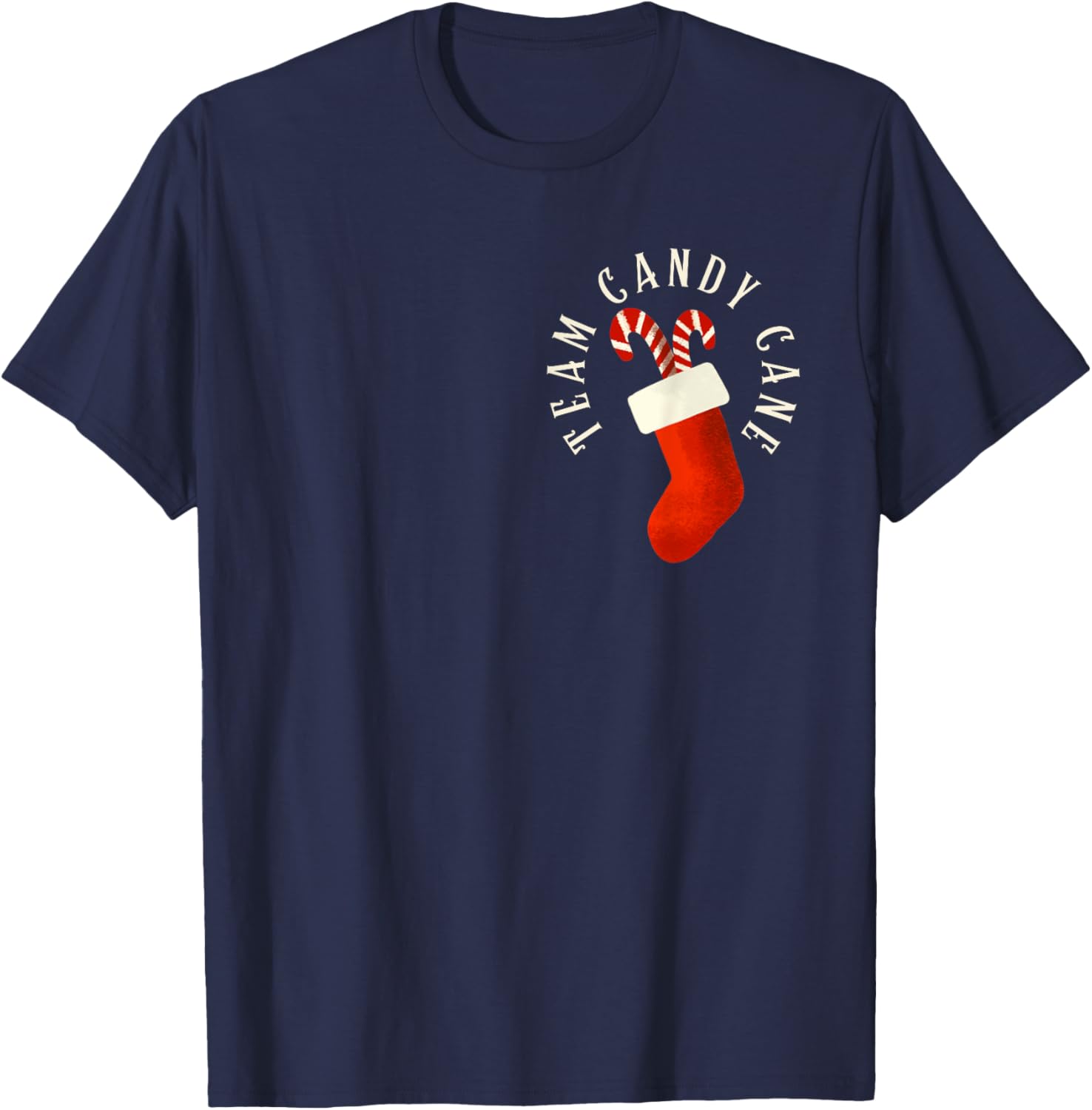Team Candy Cane Xmas Matching Family Candy Cane Crew Pajamas T-Shirt - T-Shirt | Navy