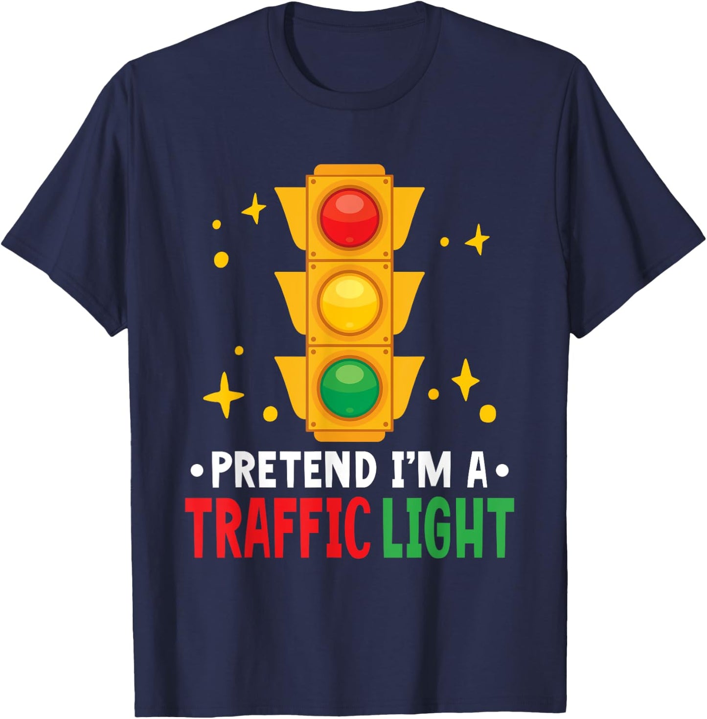 Traffic Light Lover Halloween Pretend I'm A Traffic Light T-Shirt - T-Shirt | Navy