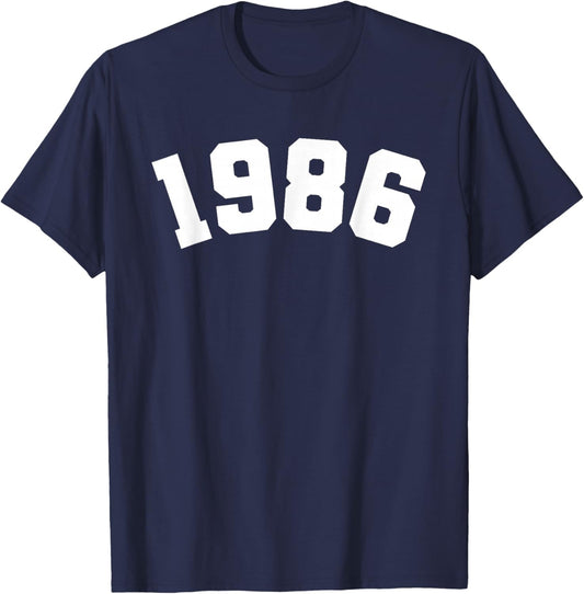 Classic 1986 Varsity Vintage College Style 38th Birthday T-Shirt - T-Shirt | Navy