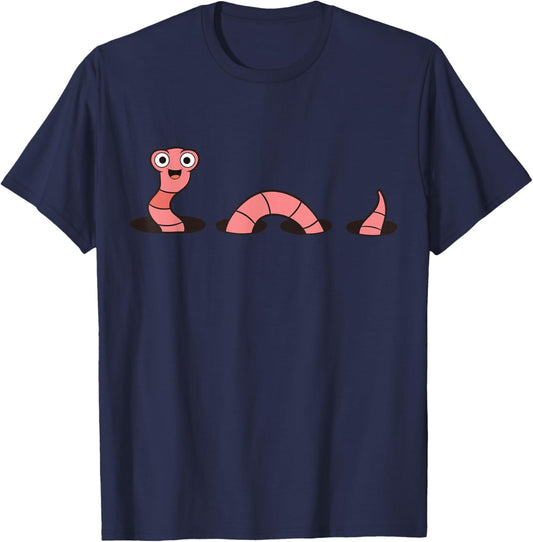 Cute Worm Cute Earthworm T-Shirt - T-Shirt | Navy