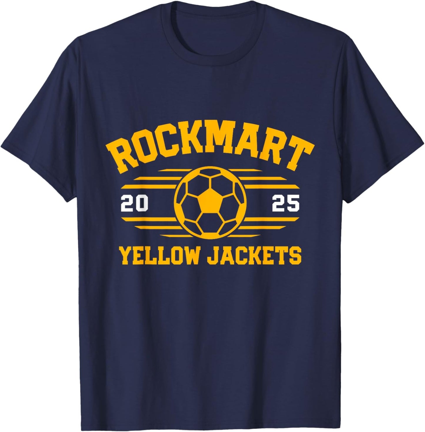 Rockmart Yellow Jackets Soccer Ball 2025 T-Shirt - T-Shirt | Navy