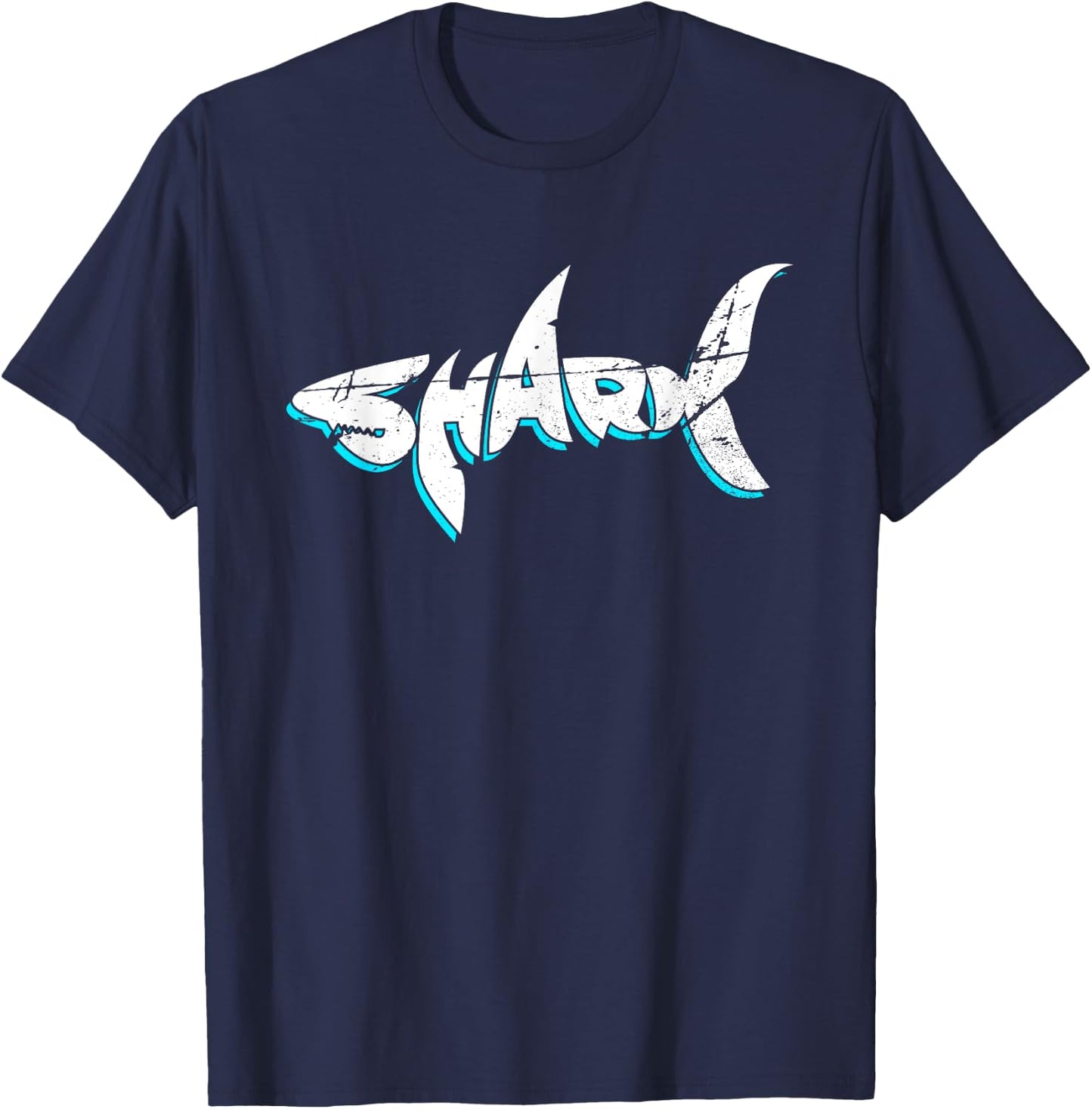 Week Of The Shark Distressed Retro Vintage Love Sharks Gift T-Shirt - T-Shirt | Navy