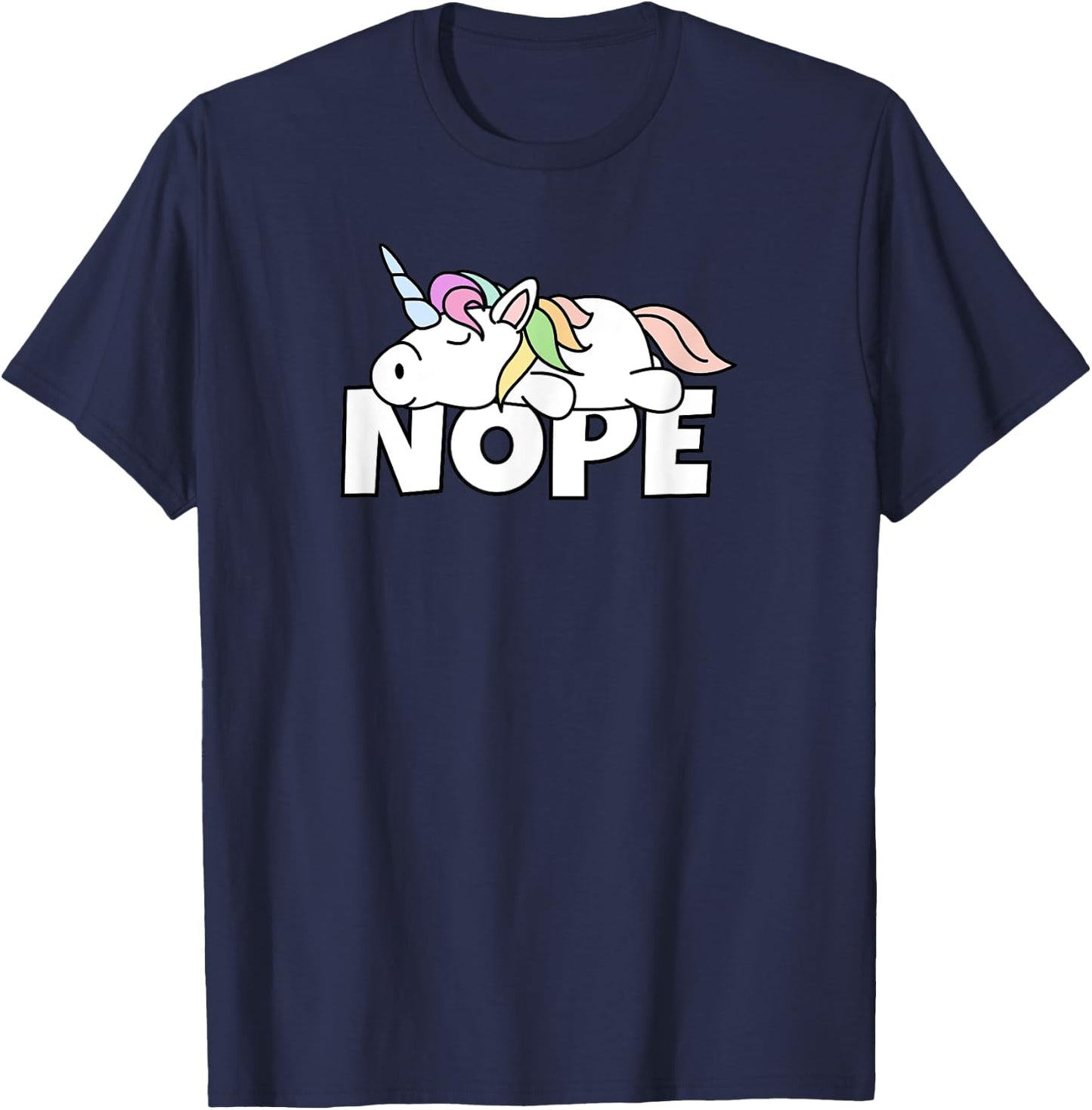 Lazy Unicorn Nope T-Shirt - T-Shirt | Navy