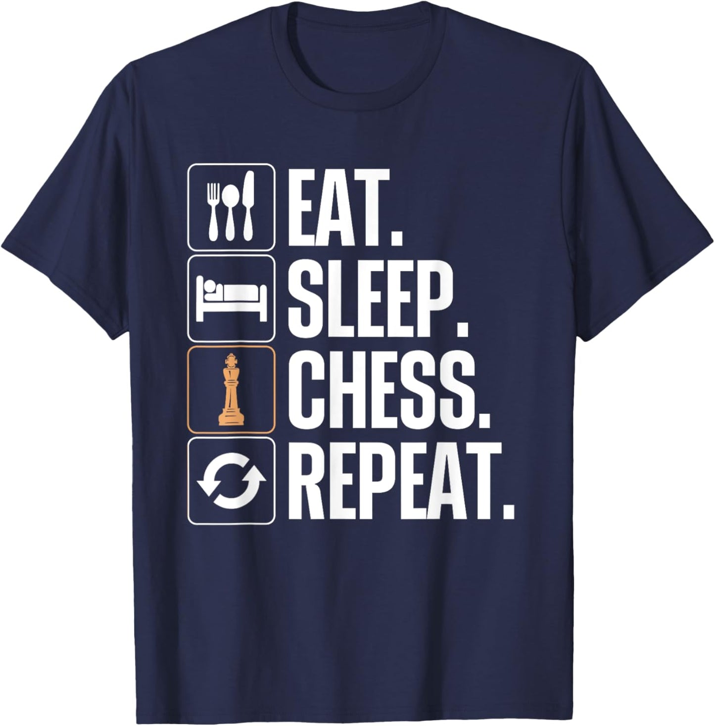 Cute Chess Player Art Boys Kids Chess Lover Novelty T-Shirt - T-Shirt | Navy