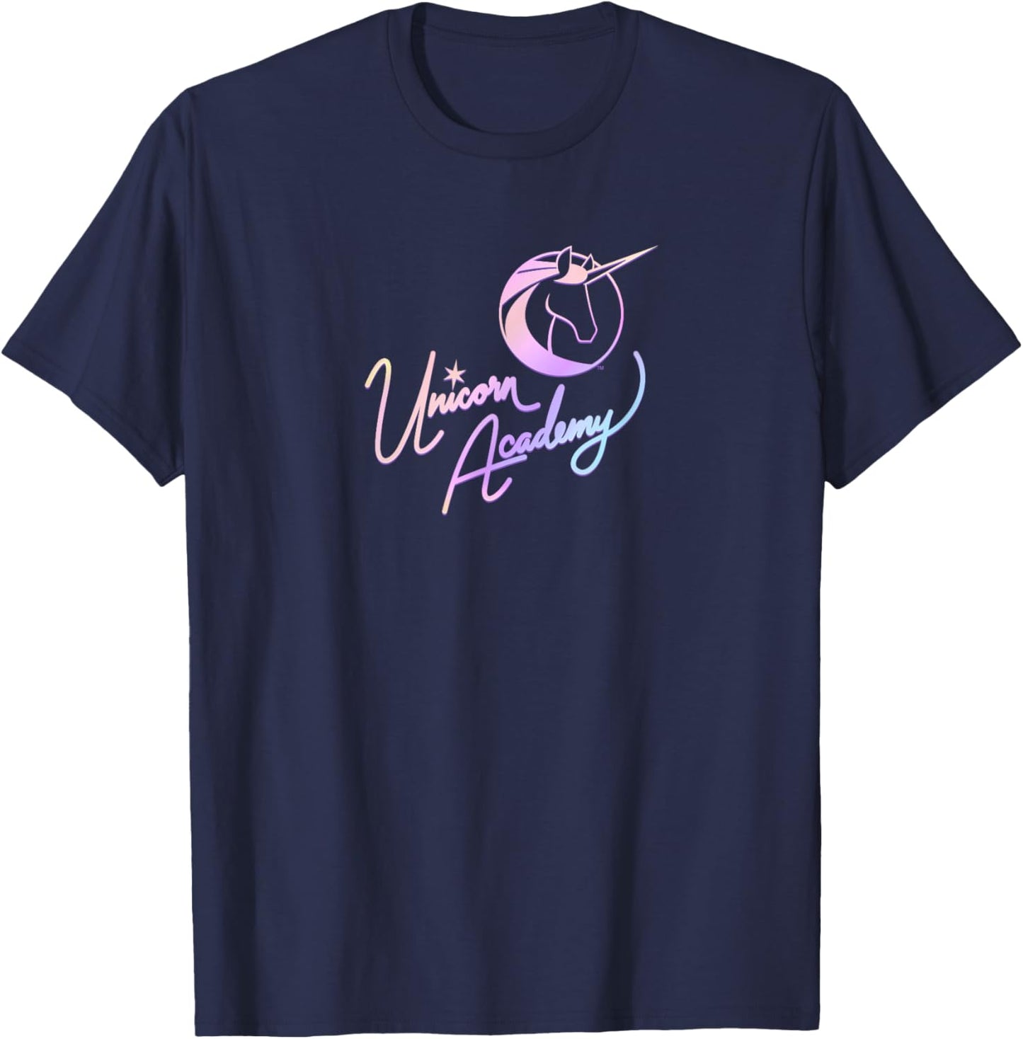 Unicorn Academy Nouveau Magic Graphic Front and Back Print T-Shirt - T-Shirt | Navy