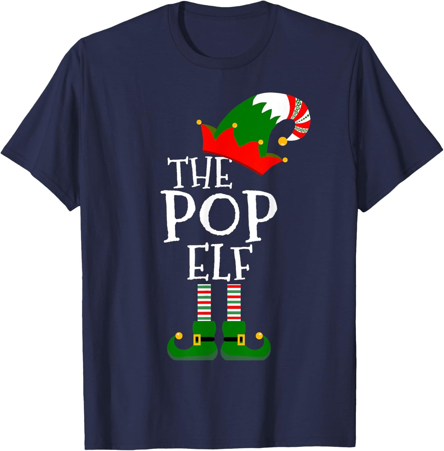 Easy The Pop Elf Costume Matching Family Group Christmas T-Shirt - T-Shirt | Navy