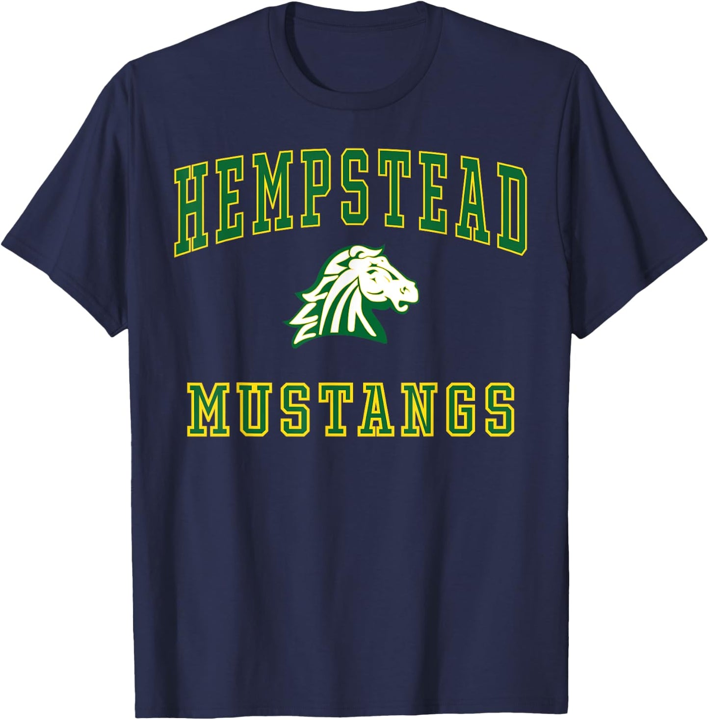 Hempstead High School Mustangs C1 T-Shirt - T-Shirt | Navy