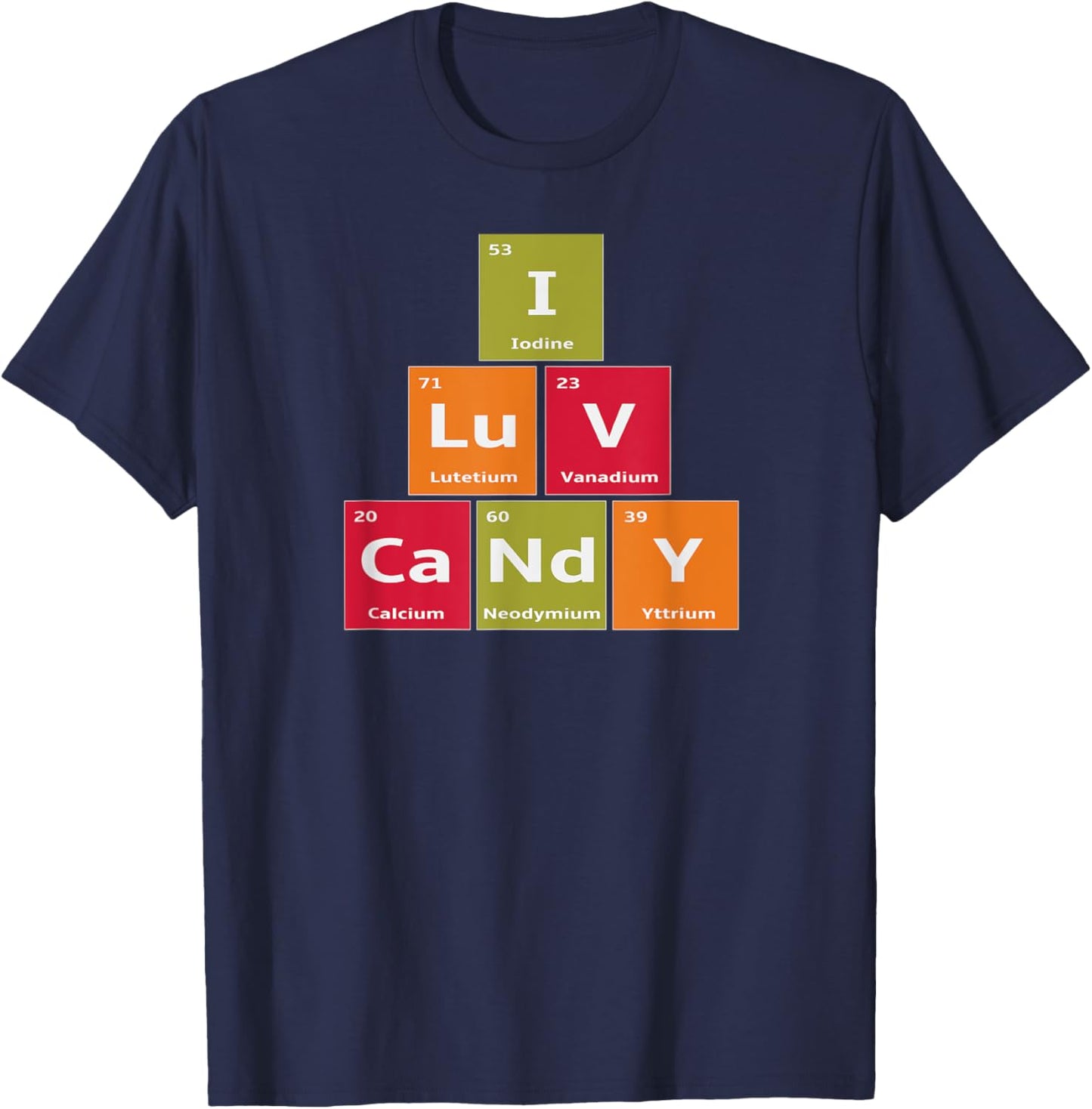Periodic Elements of Candy Halloween Science Costume T-Shirt - T-Shirt | Navy