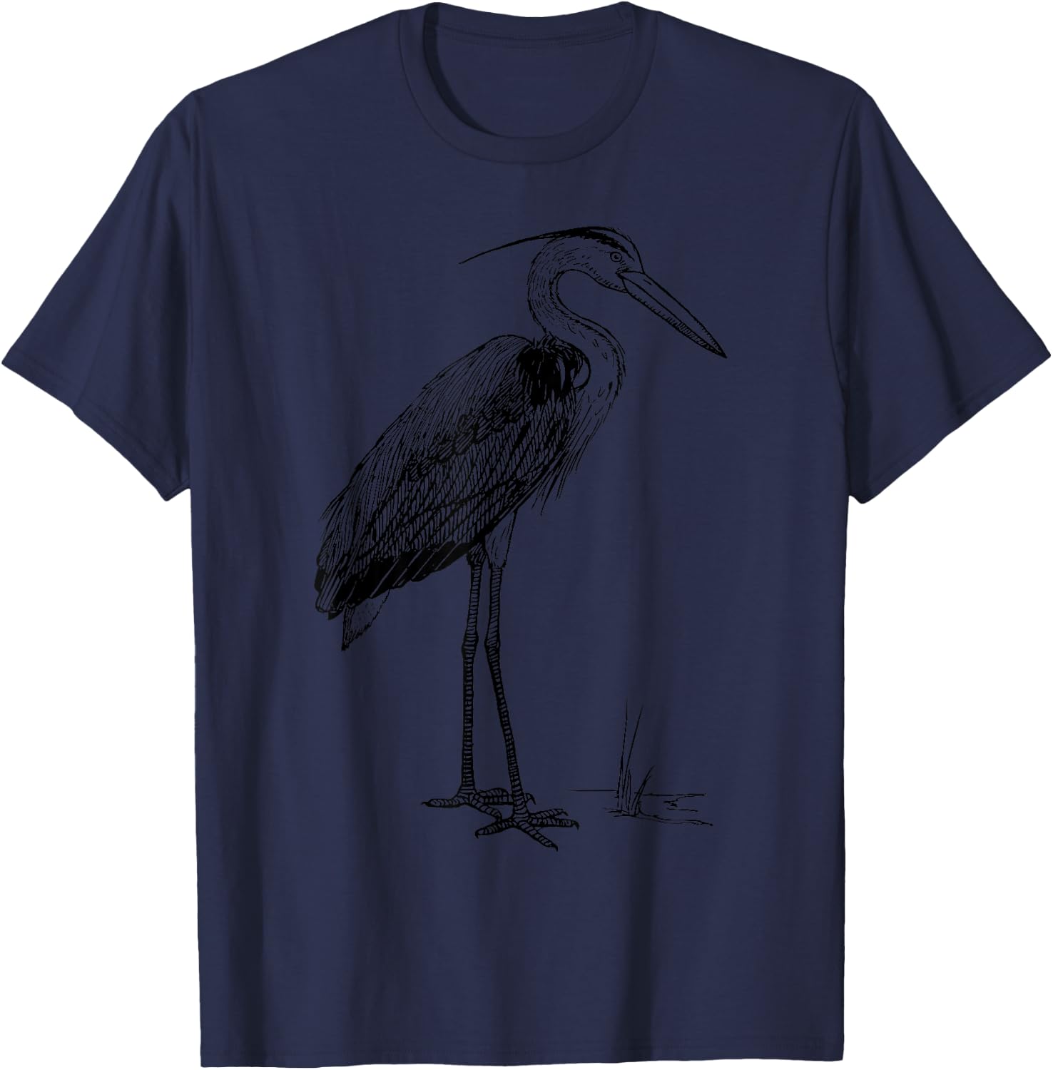 Great Blue Heron Bird T-Shirt - T-Shirt | Navy