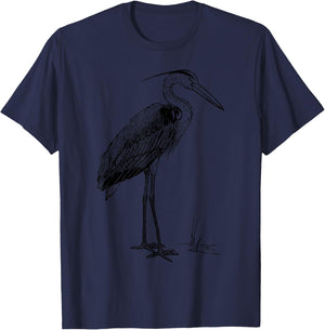 Great Blue Heron Bird T-Shirt - T-Shirt | Navy