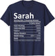 SARAH Nutrition Personalized Name Funny Christmas Gift T-Shirt - T-Shirt | Navy