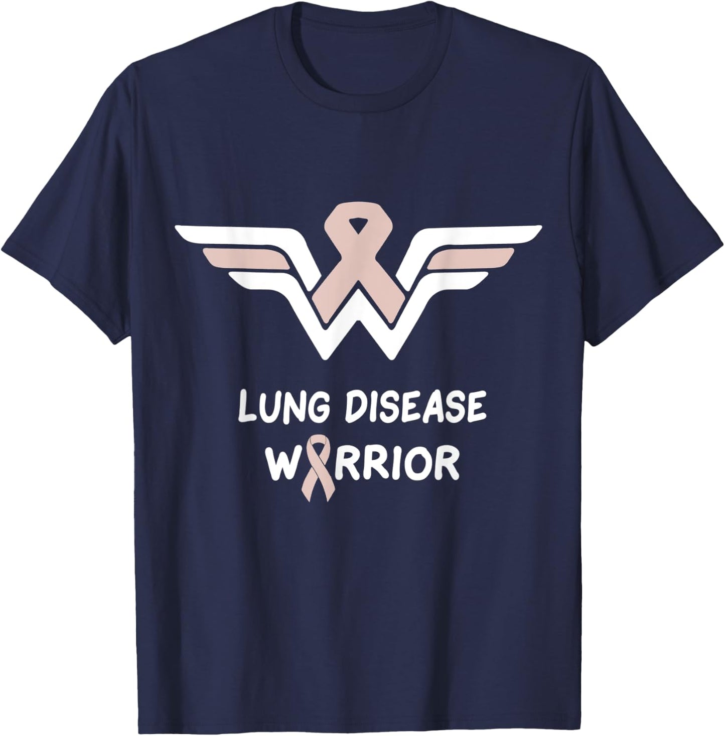 Lung Disease Awareness Warrior Support Survivor Pearl Ribbon T-Shirt - T-Shirt | Navy
