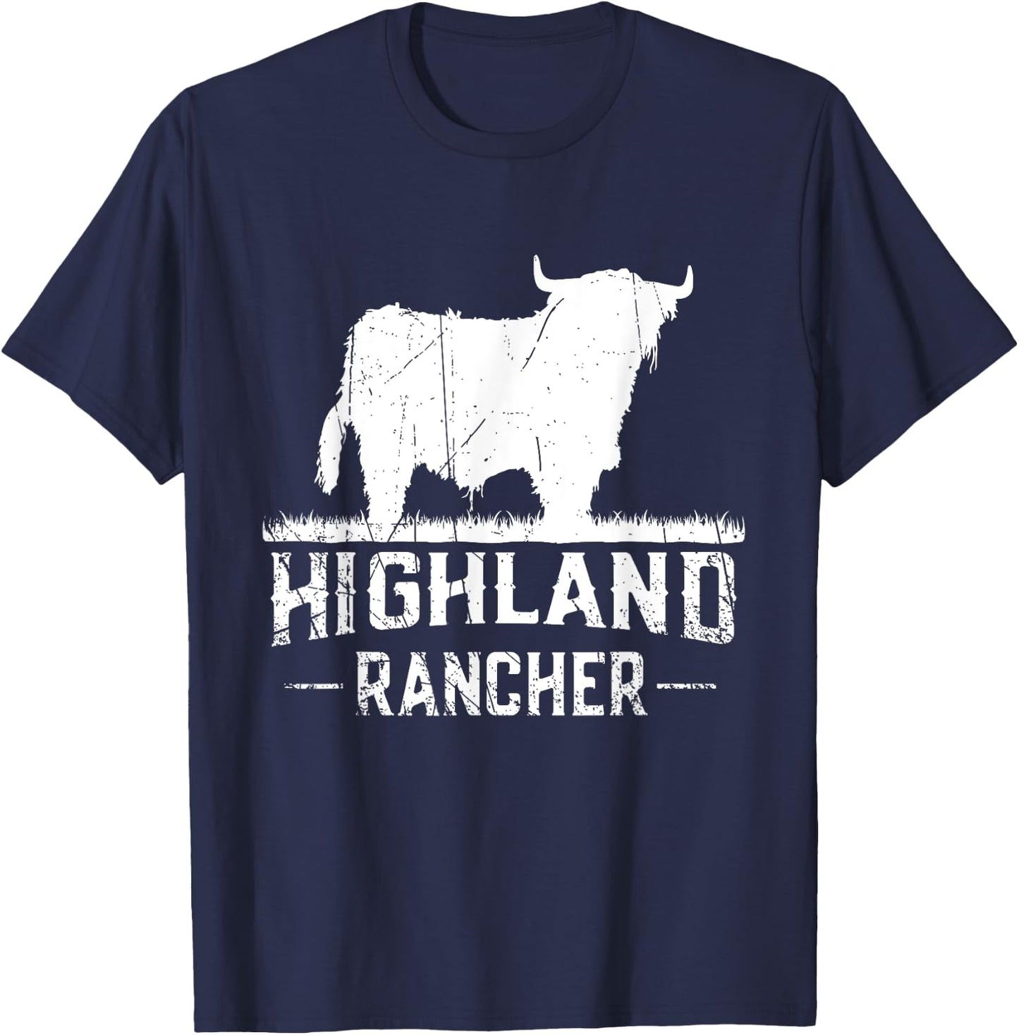 Highland Rancher - Scottish Highland Cow For Cattle Farmer T-Shirt - T-Shirt | Navy