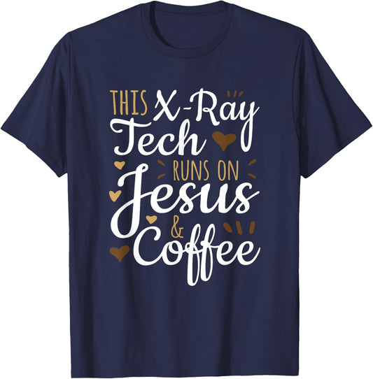 Jesus Coffee Xray Tech Gift, Funny X-Ray Tech T-Shirt - T-Shirt | Navy