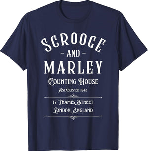 A Christmas Carol Scrooge and Marley Literature T-Shirt - T-Shirt | Navy