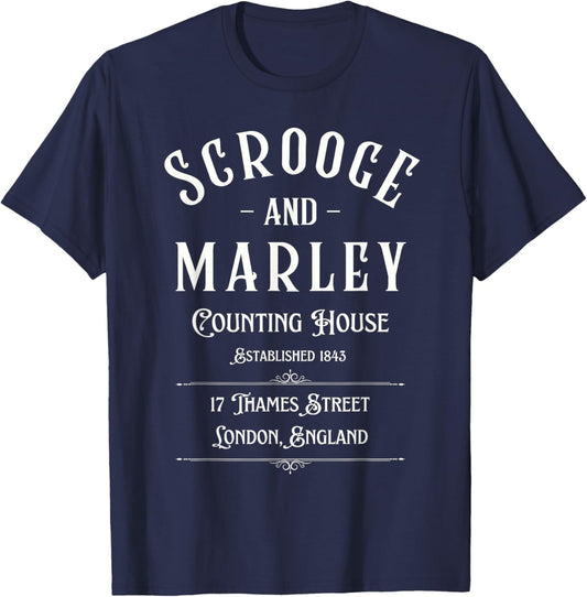 A Christmas Carol Scrooge and Marley Literature T-Shirt - T-Shirt | Navy