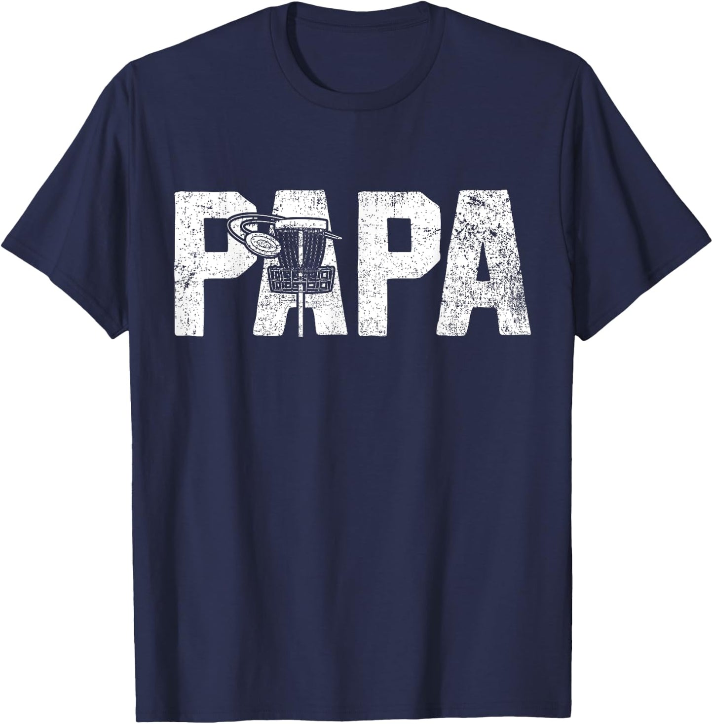 Disc Golf Papa Dad Disc Golfing T-Shirt - T-Shirt | Navy