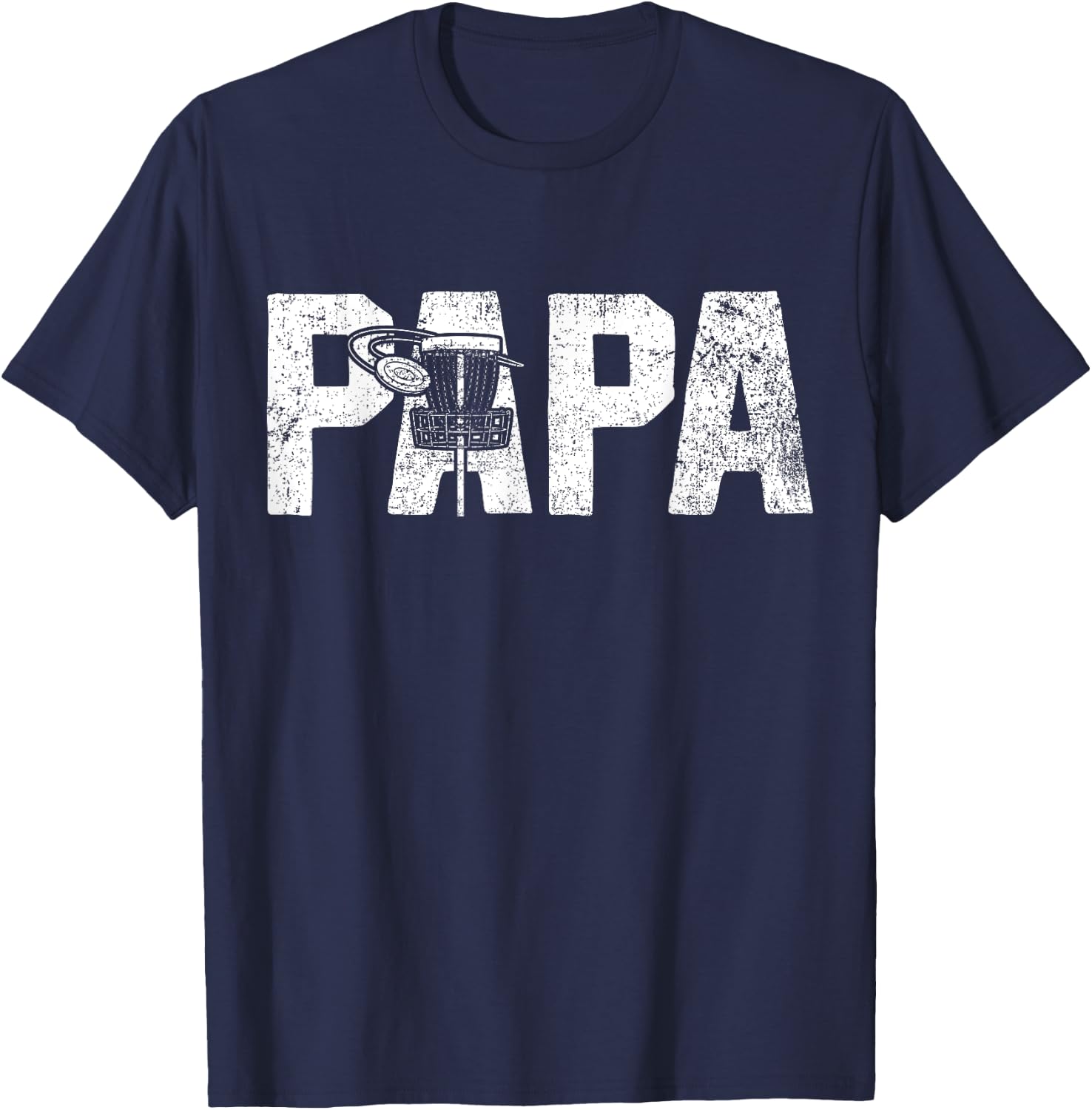 Disc Golf Papa Dad Disc Golfing T-Shirt - T-Shirt | Navy