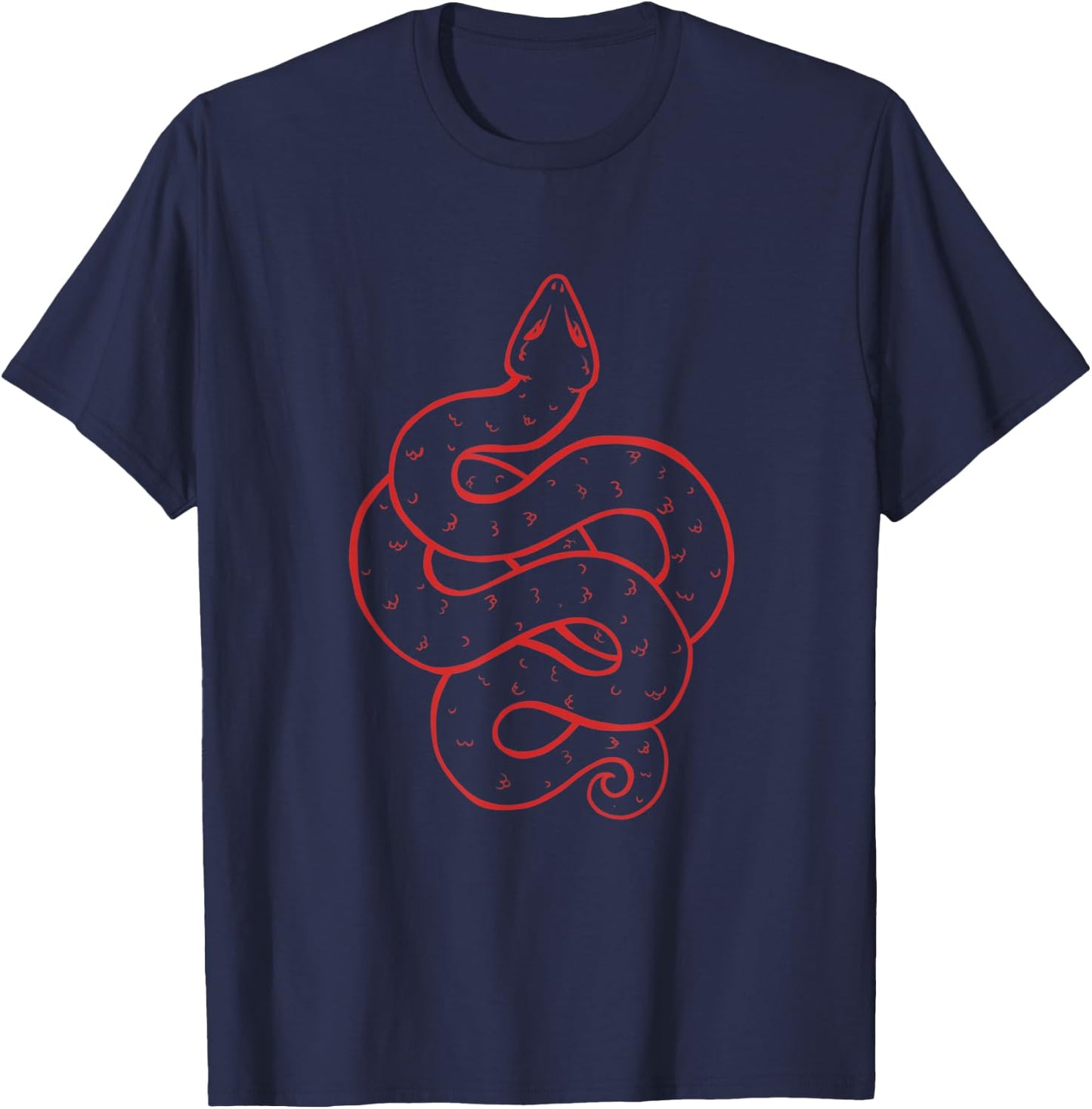 Red Snake Awesome T-Shirt - T-Shirt | Navy