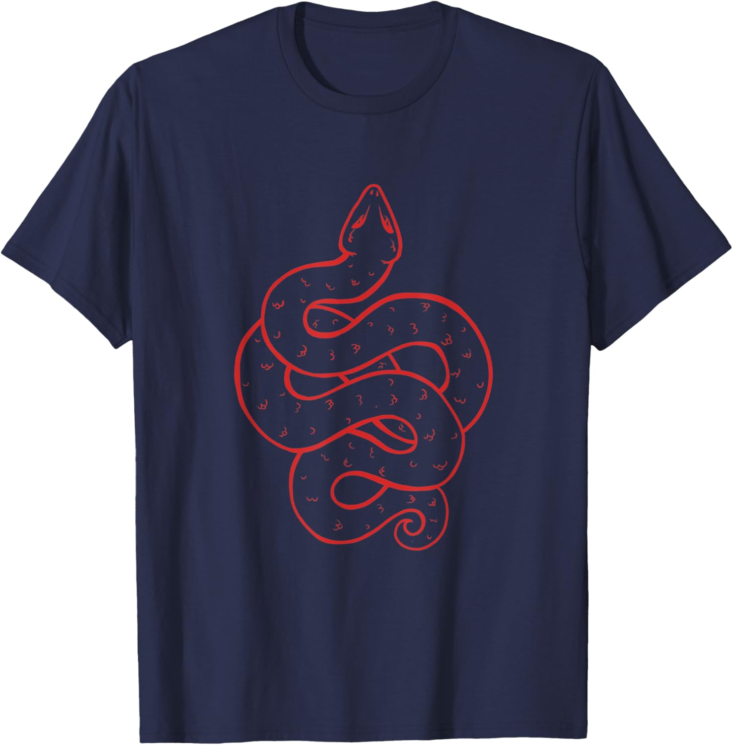Red Snake Awesome T-Shirt - T-Shirt | Navy