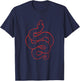 Red Snake Awesome T-Shirt - T-Shirt | Navy