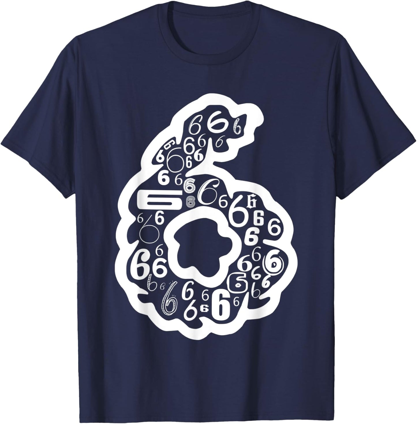 Number #6 | Team Sports Birthday 6 Year Old T-Shirt - T-Shirt | Navy