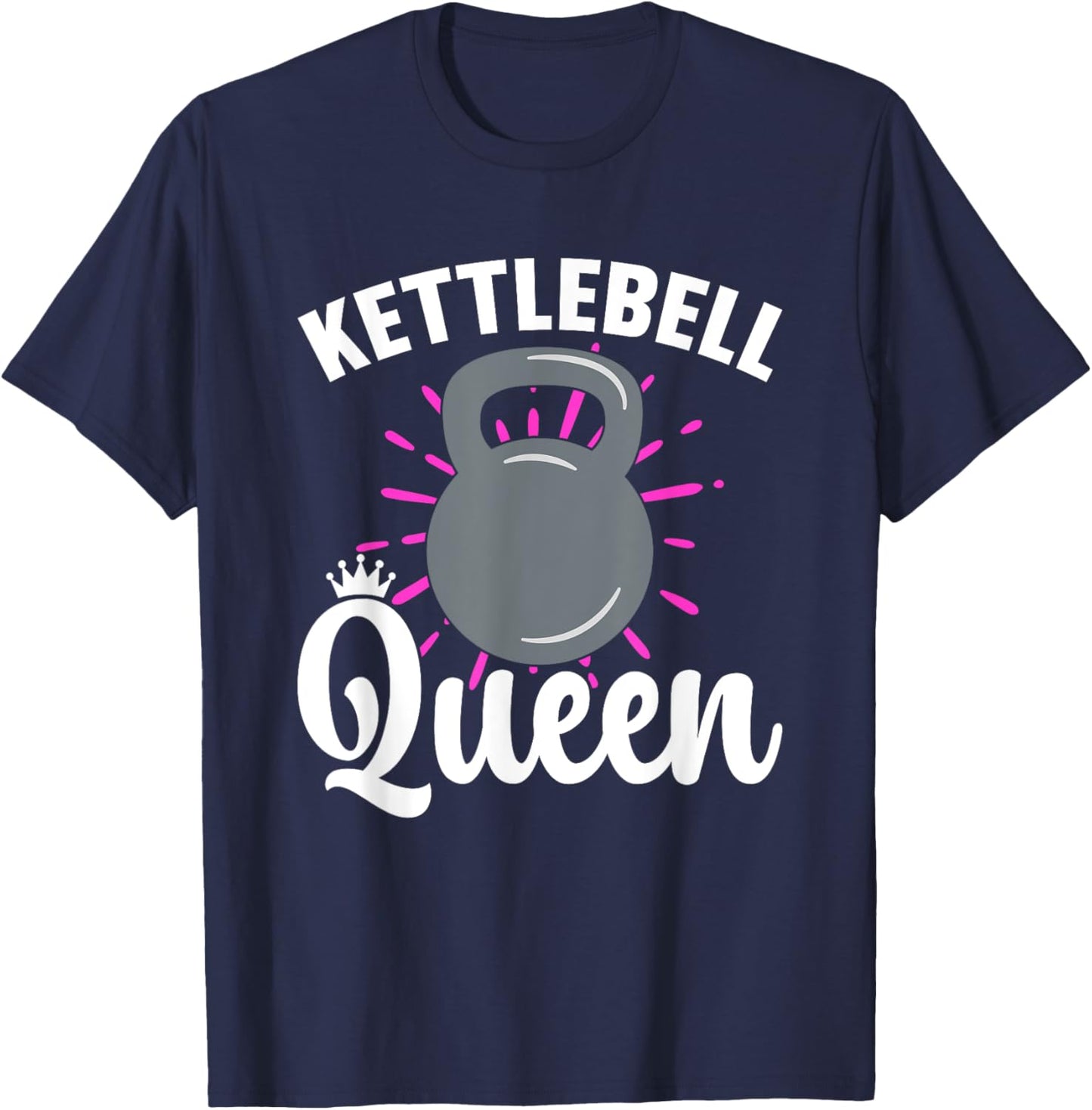 Kettlebell Queen Workout Fitness Training Kettlebell T-Shirt - T-Shirt | Navy