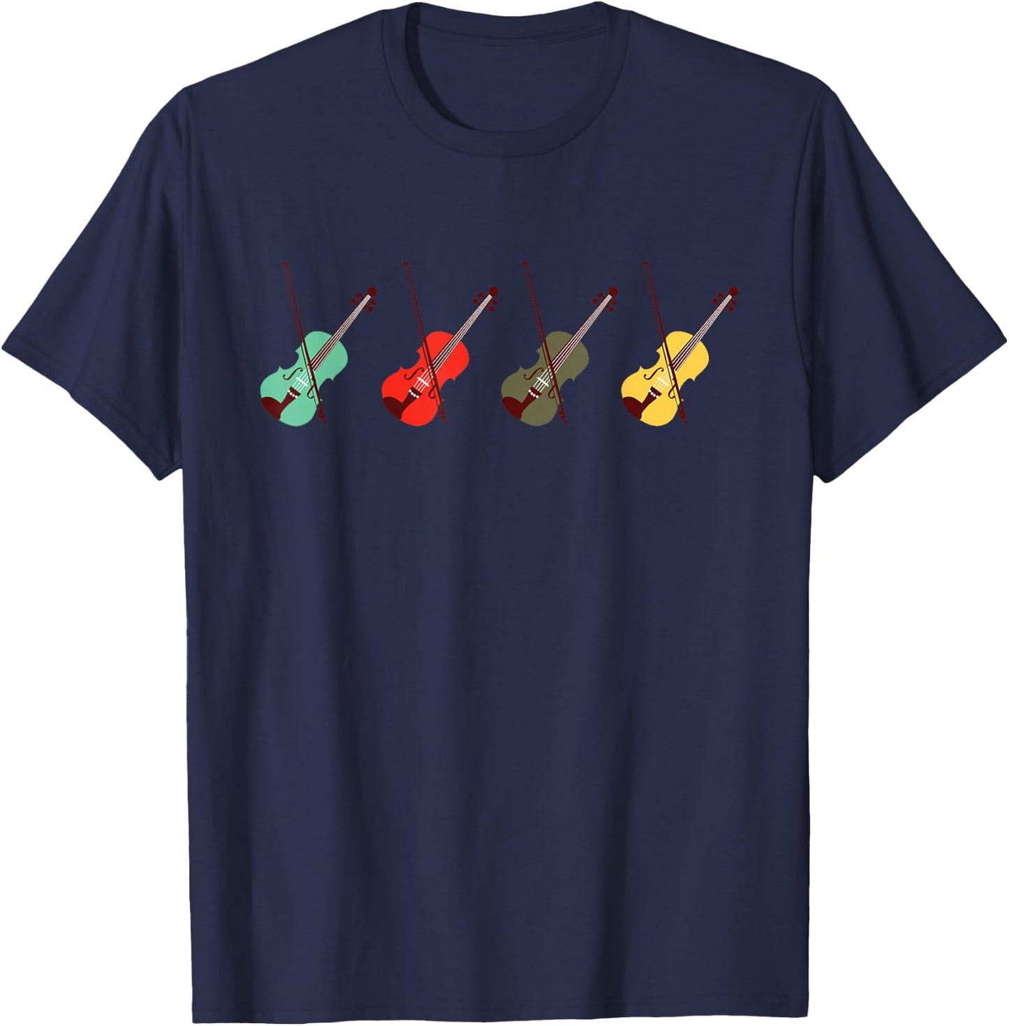Love Violin Violin Shirt with Bows | Orchestra for Kids, , Grey, S T-Shirt - T-Shirt | Navy