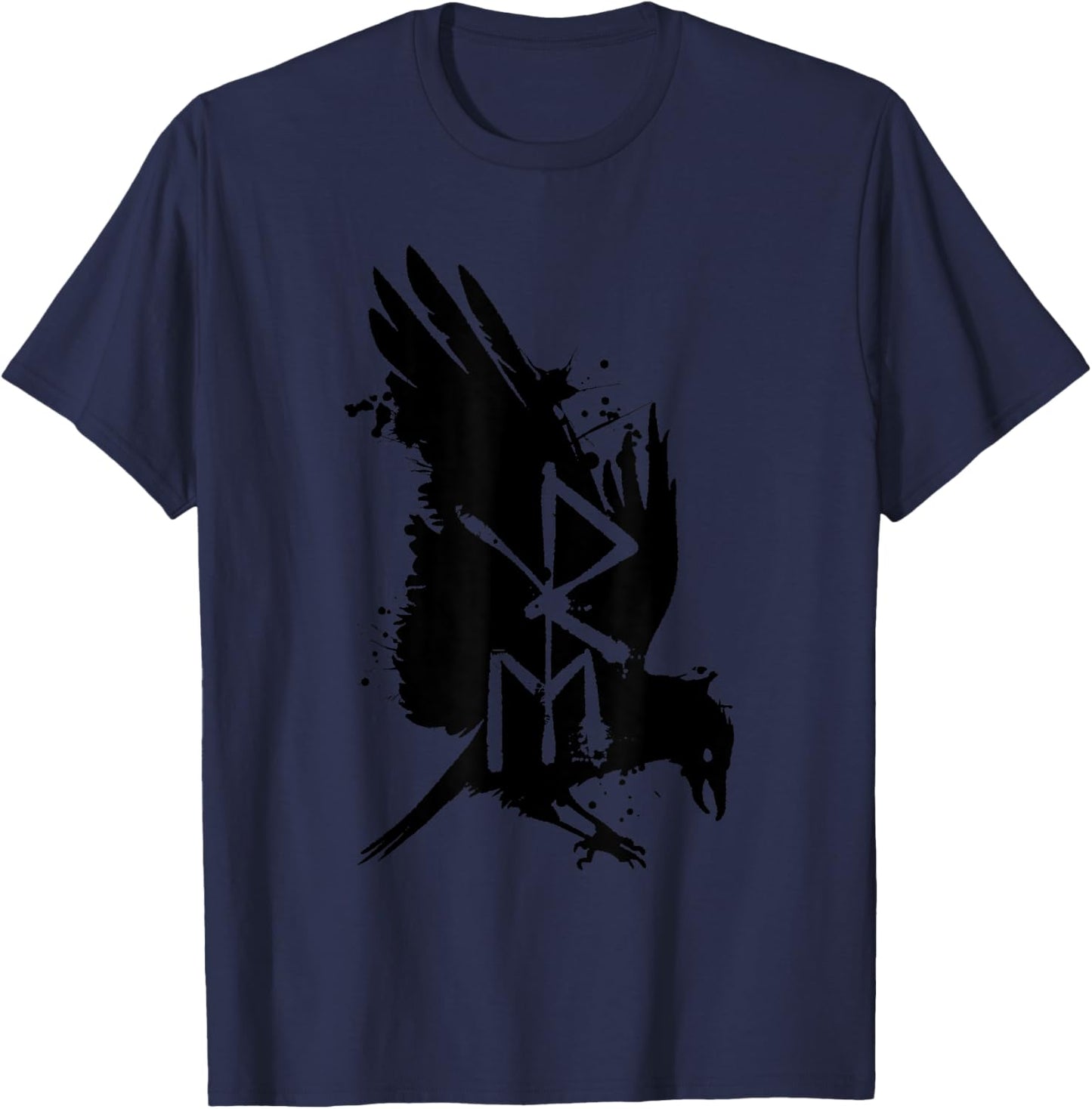 Crow Raven Norse Mythology Viking Vikings lover T-Shirt - T-Shirt | Navy