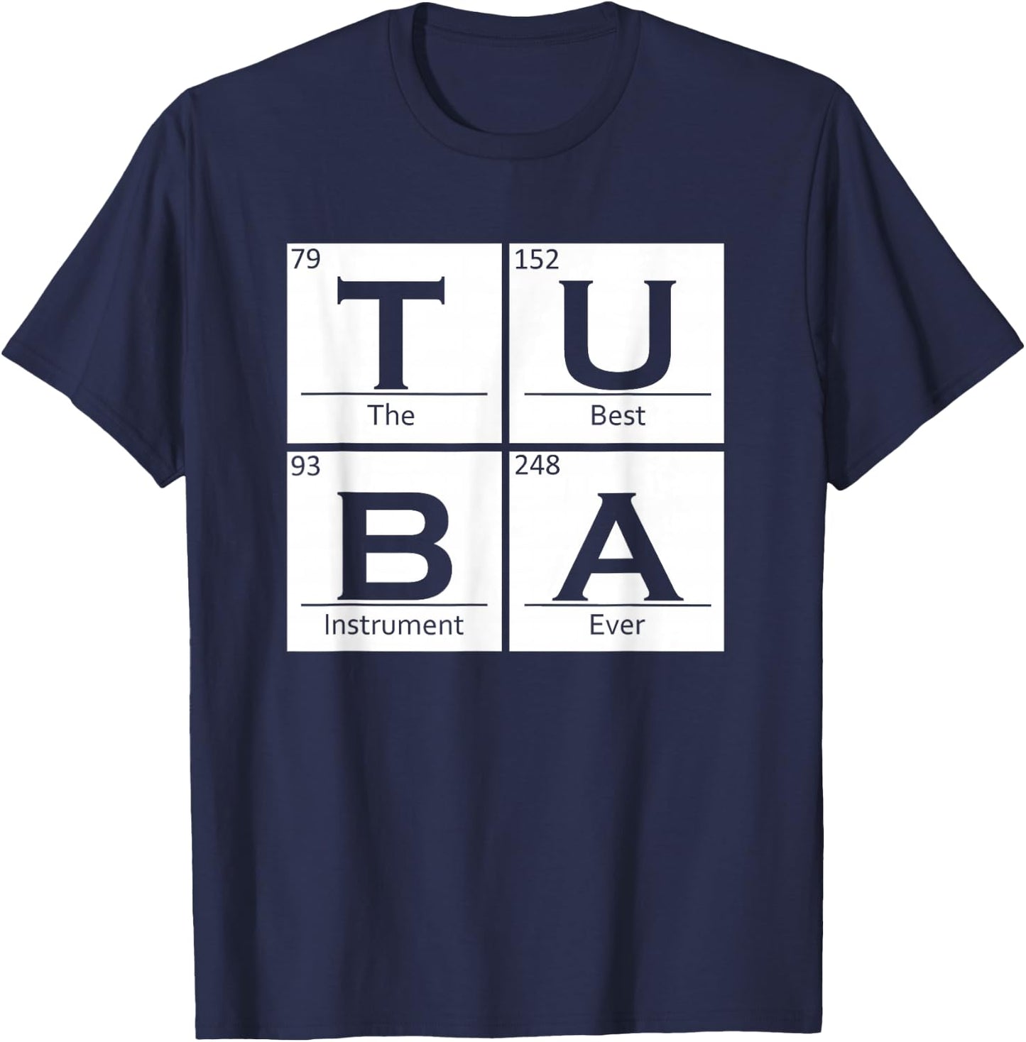 Tuba Chemistry Elements Tubist Jazz Music Tuba Player T-Shirt - T-Shirt | Navy