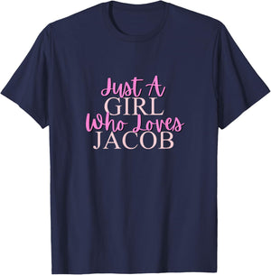 Just A Girl Who Loves Jacob Cute T-Shirt - T-Shirt | Navy