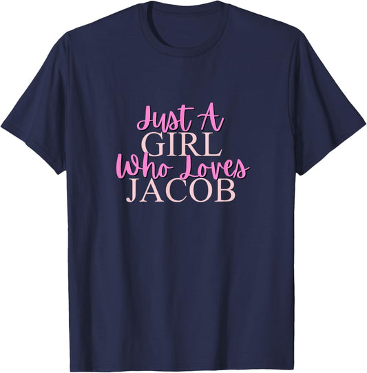 Just A Girl Who Loves Jacob Cute T-Shirt - T-Shirt | Navy